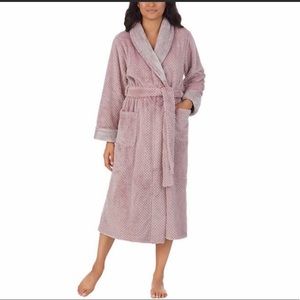 Carole Hochman Ladies' Plush Wrap Robe Faux Fur Collar